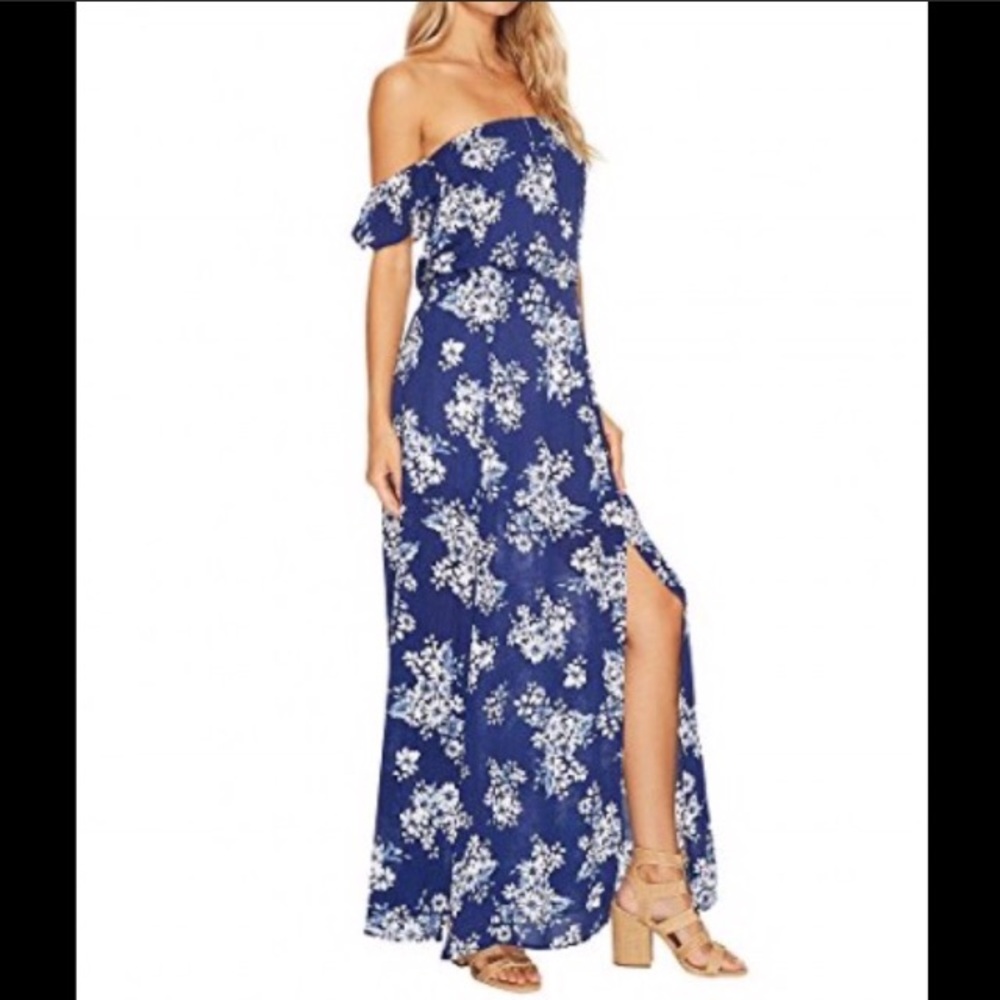 Lucy Love off the shoulder maxi dress
